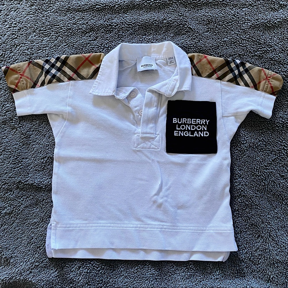 Preloved* BURBERRY 3 Years - White Polo Shirt